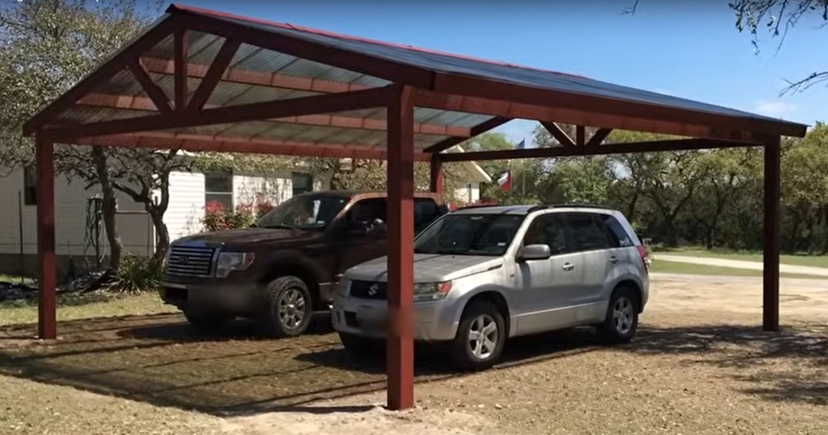 2 car steel carport