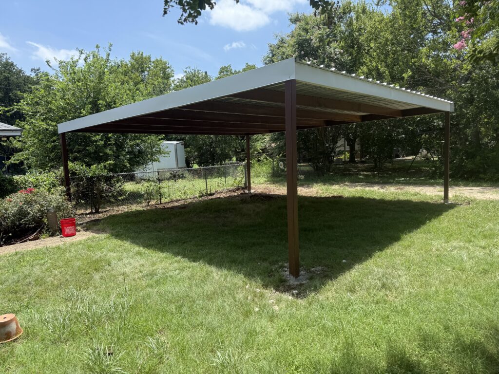 24x24 metal carport single slope roof hewitt